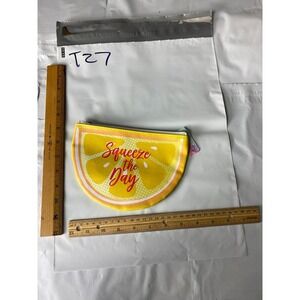 Yellow Pouch Bag Cosmetic Case Zippered Pouch